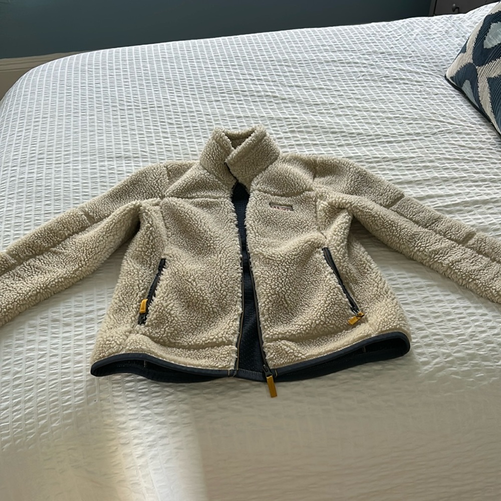 LLBean fleece jacket tan small